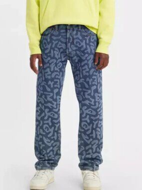 Levi’s 501 Premium Big E Jacquard Pattern Denim Jeans 32x32 Limited Edition Rare